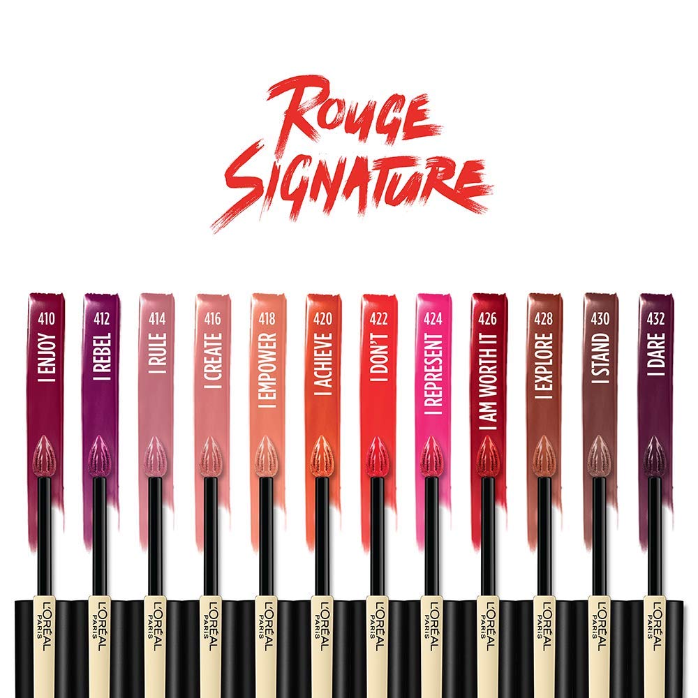 L’Oréal Paris Rouge Signature Matte Lip Stain I Rule – Long-Lasting Matte Lip Color