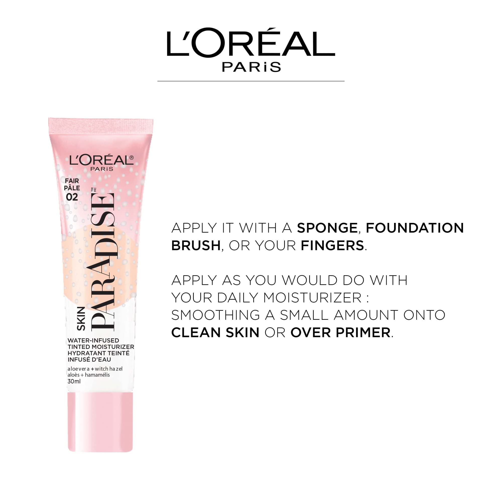 L'Oreal Paris Skin Paradise Water-Based Tinted Moisturizer SPF 19 | Lightweight, Hydrating Coverage