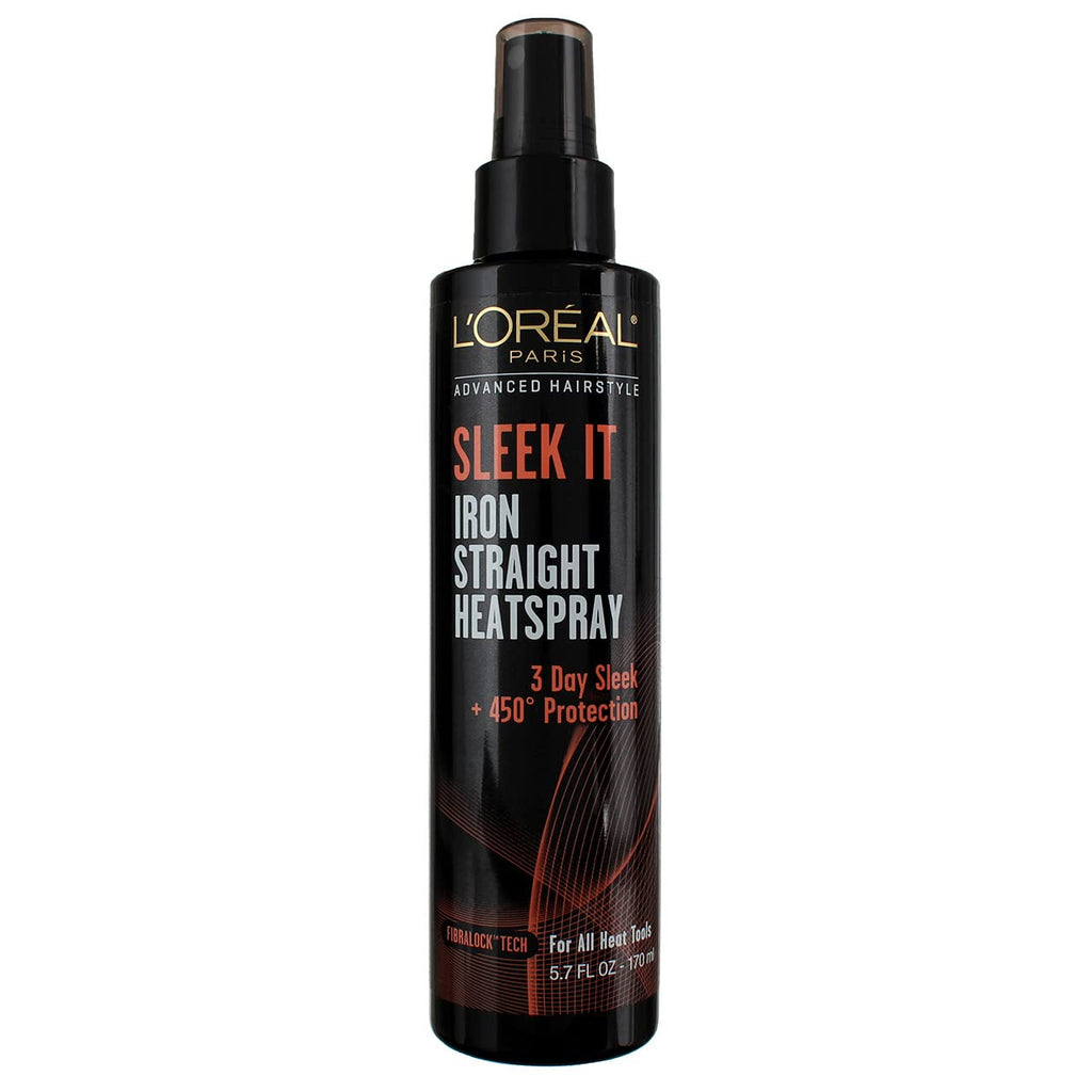 L'Oreal Paris Sleek It Iron Heatspray – 2-Pack, 450 Degree Protection, 3-Day Sleek