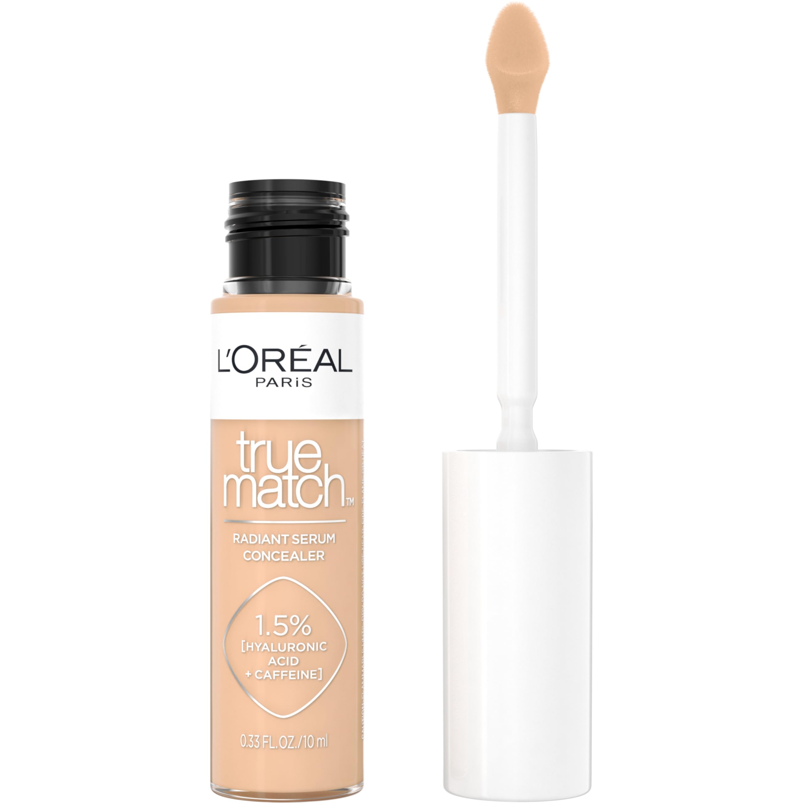 L'Oreal Paris True Match Radiant Serum Concealer – C4, 1.5% Hyaluronic Acid + Caffeine, 0.33 oz