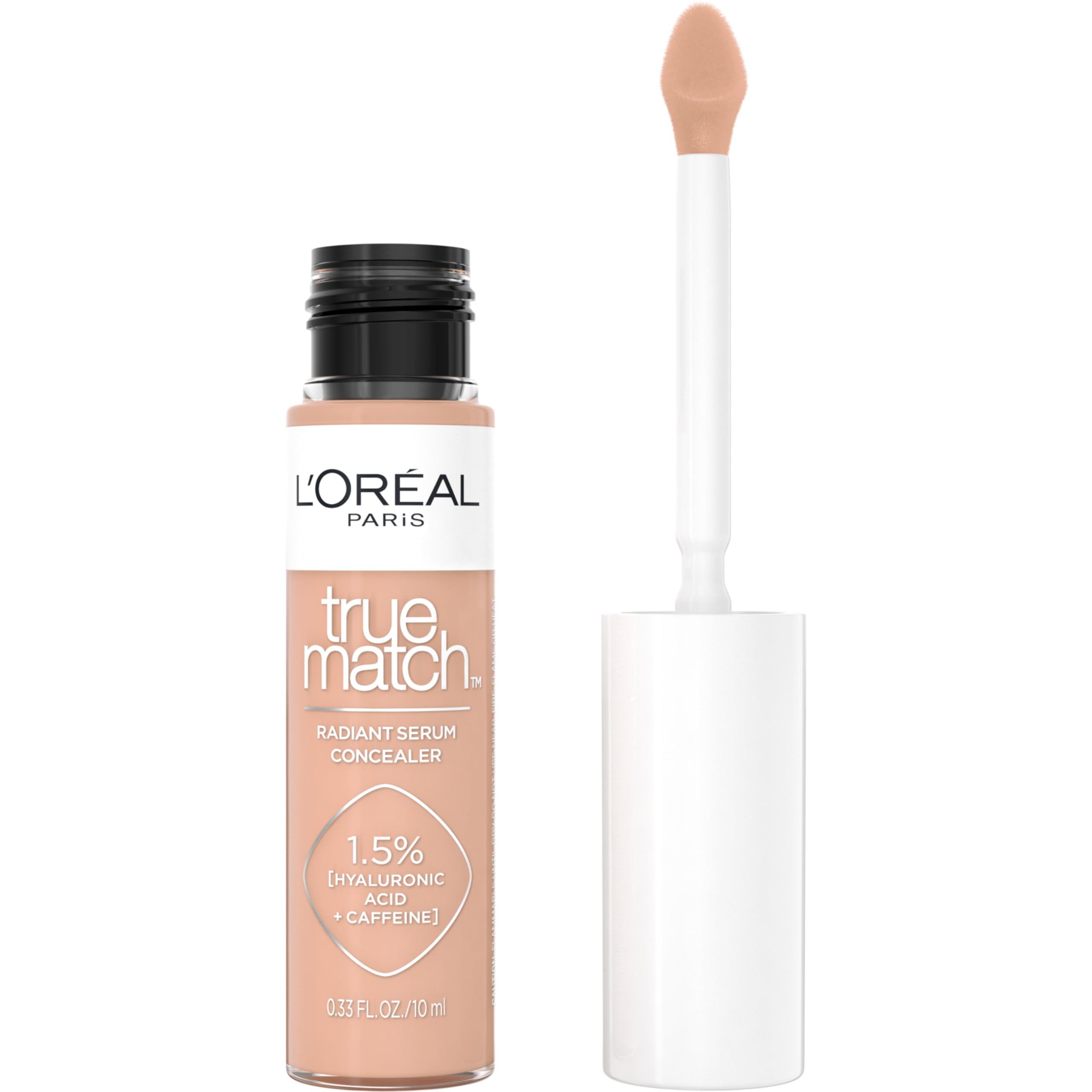 L'Oreal Paris True Match Radiant Serum Concealer – 1.5% Hyaluronic Acid & Caffeine, N6.5, 0.33 oz