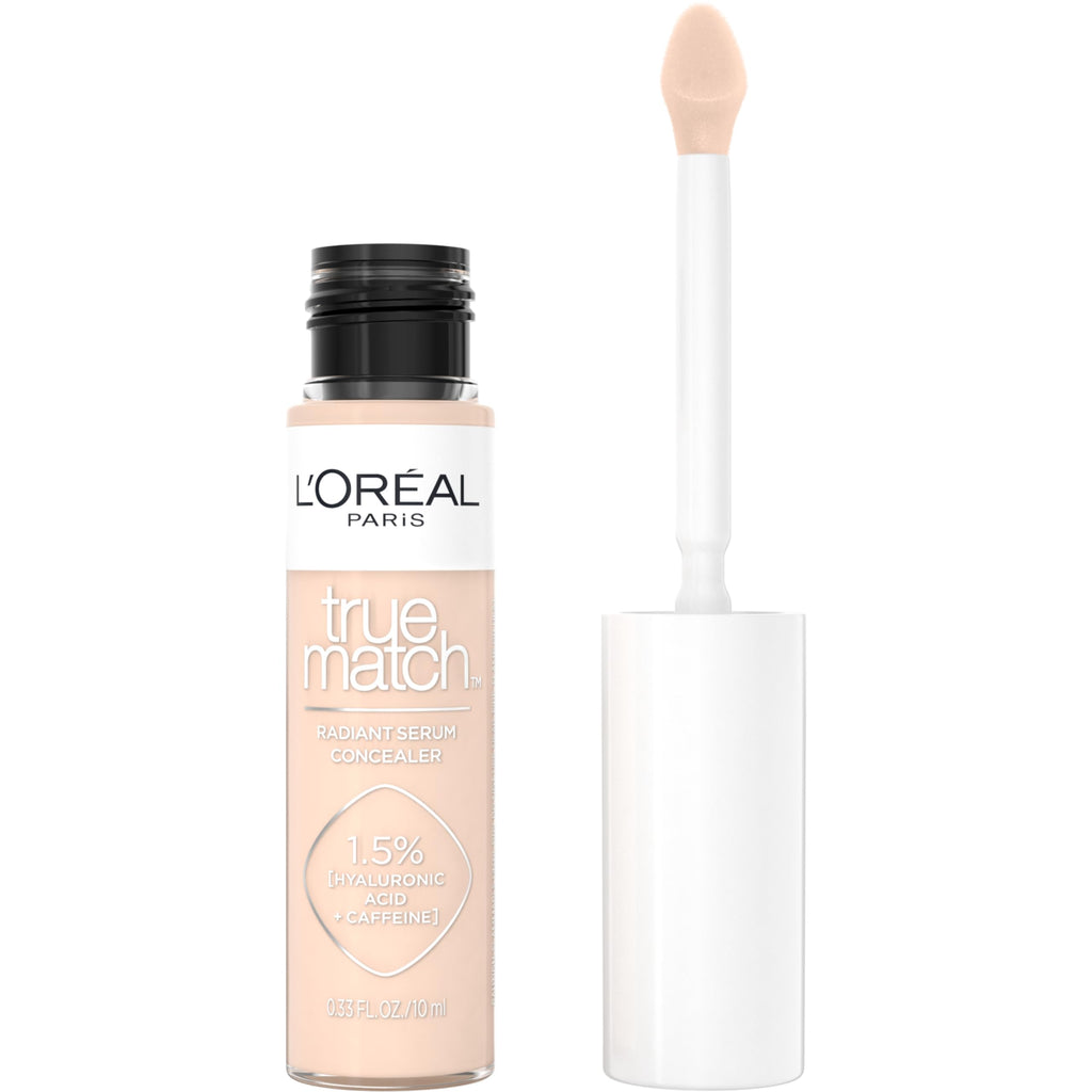 L'Oreal Paris True Match Radiant Serum Concealer – Brightening Under Eye Coverage with 1.5% Hyaluronic Acid & Caffeine | 0.33 Oz