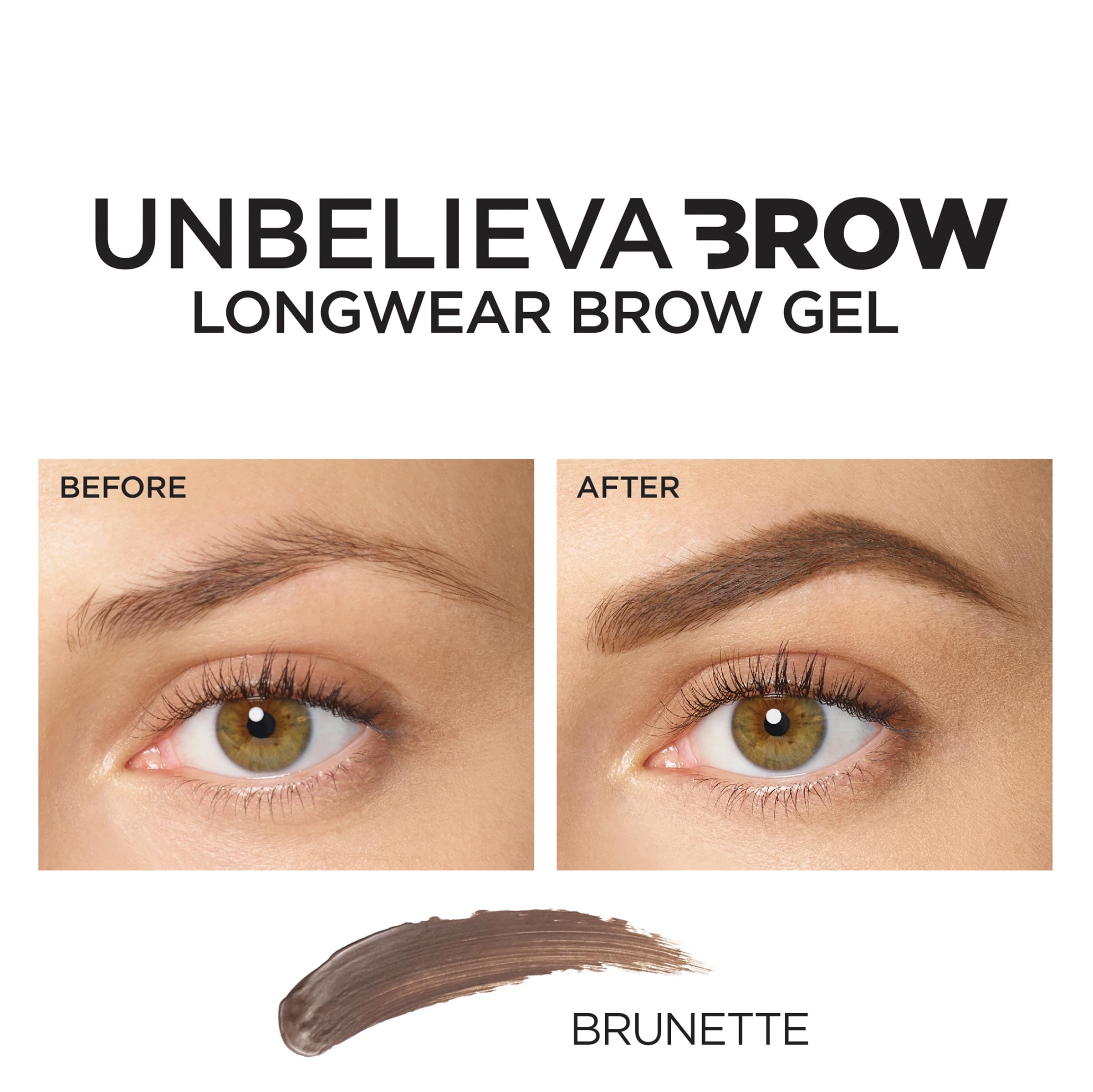 L'Oreal Paris Unbelieva-Brow Longwear Waterproof Tinted Brow Gel – Brunette, 0.15 oz