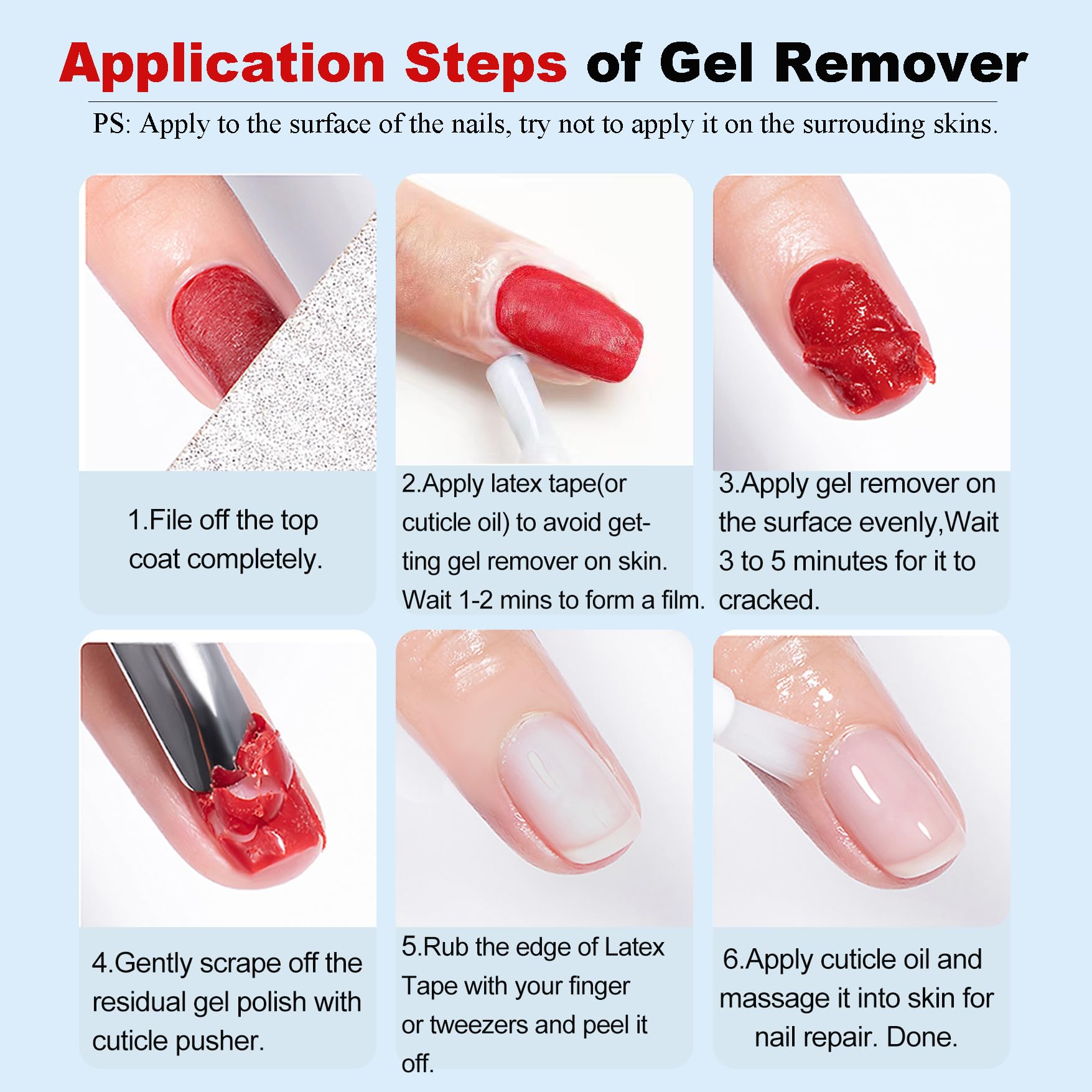 Louinstic Gel Polish Remover Kit – 45ml, Fast 2–5 Minute Gel Removal, Acetone-Free & Gentle, Includes 3 Bottles + 2 Files