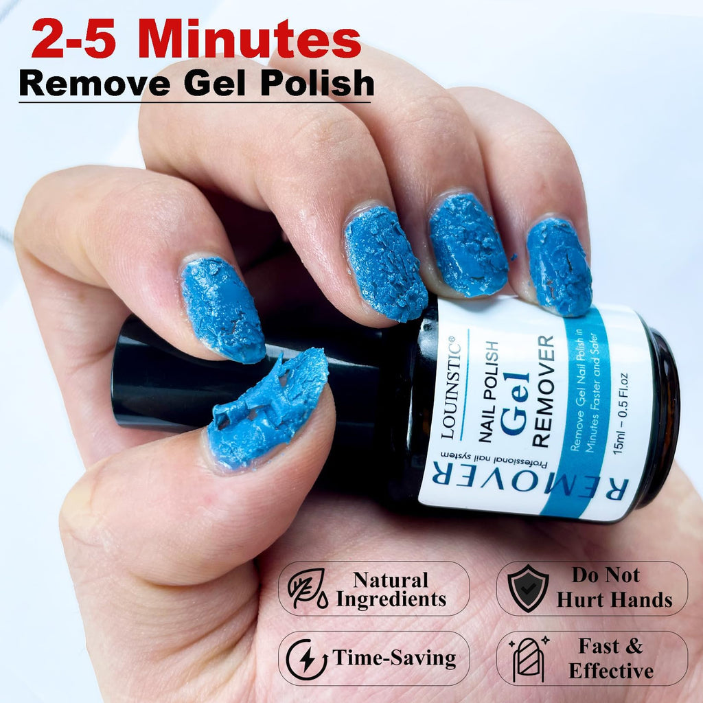 Louinstic Gel Polish Remover Kit – Fast 2-5 Minute Gel Removal, No Soak