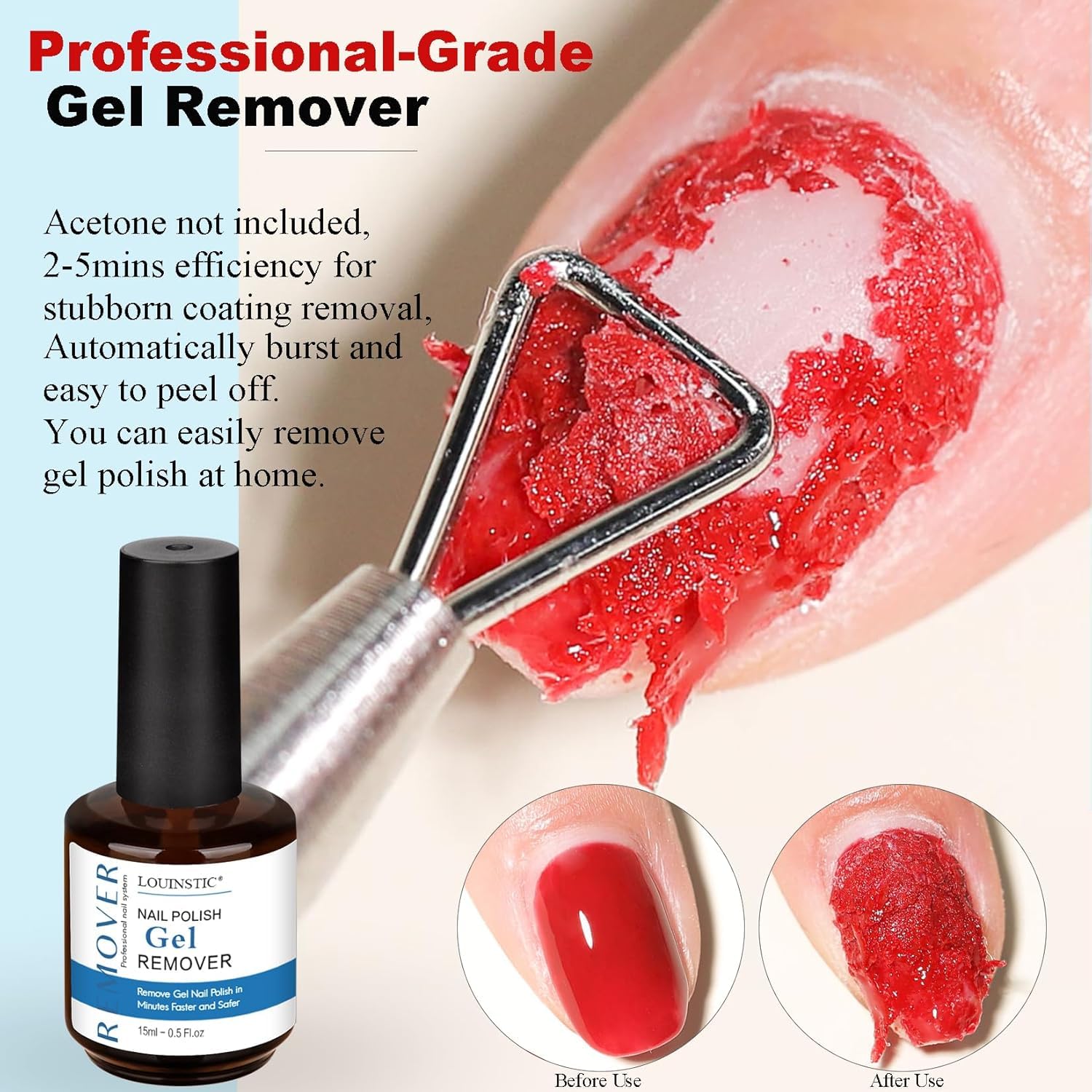Louinstic Gel Polish Remover Kit – Fast 2-5 Minute Gel Removal, No Soak