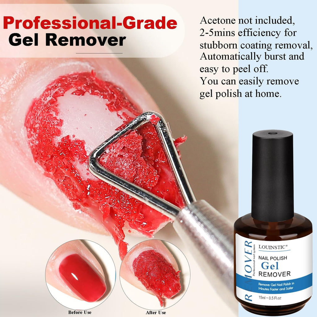 LOUINSTIC Gel Polish Remover 2-Pack – Fast 2–5 Min, Acetone-Free