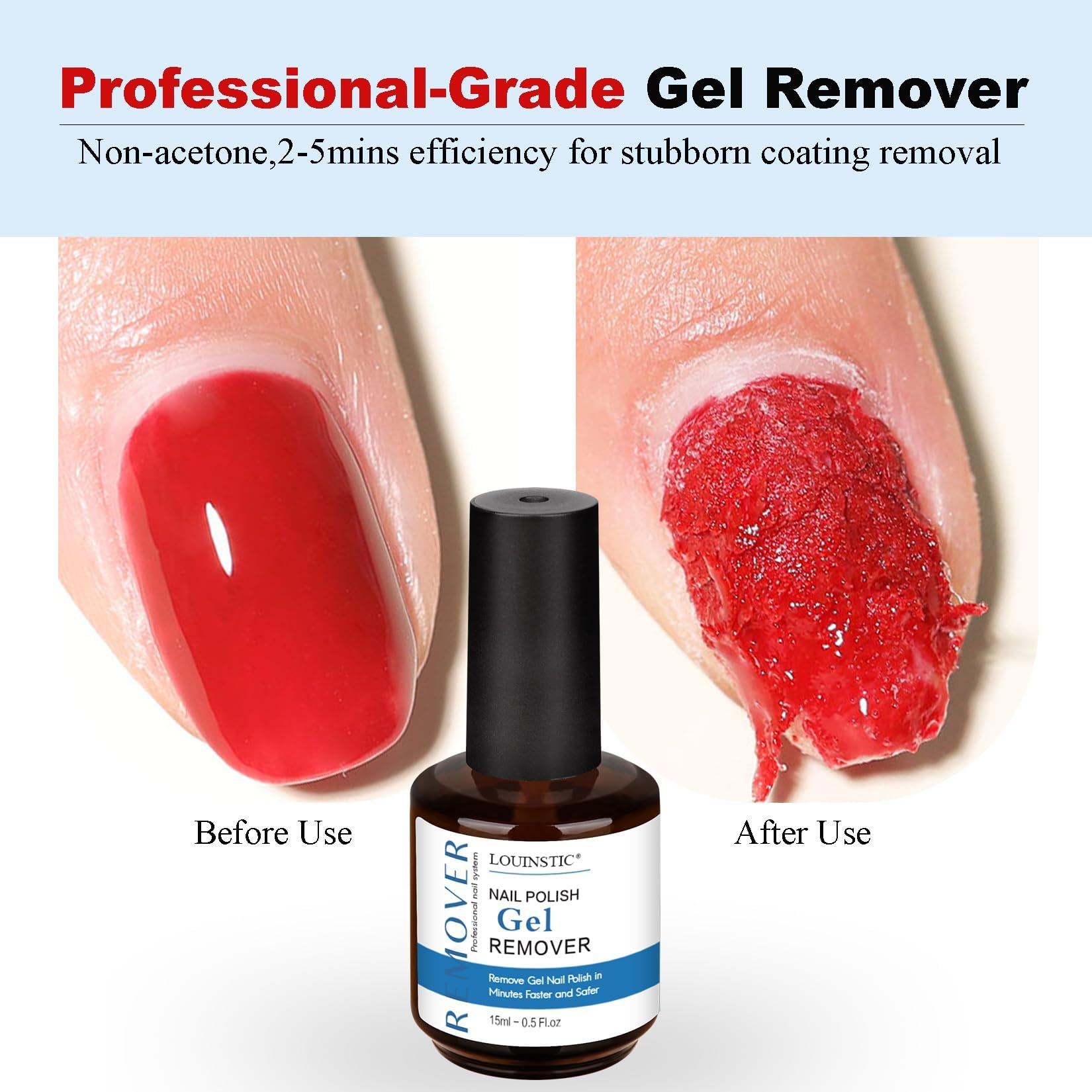 LOUINSTIC Gel Polish Remover 2-Pack – Fast 2–5 Min, Acetone-Free