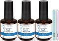 LOUINSTIC Gel Nail Polish Remover Kit – 3x15ml + Nail File | Gentle, Acetone-Free, Easy At-Home Removal