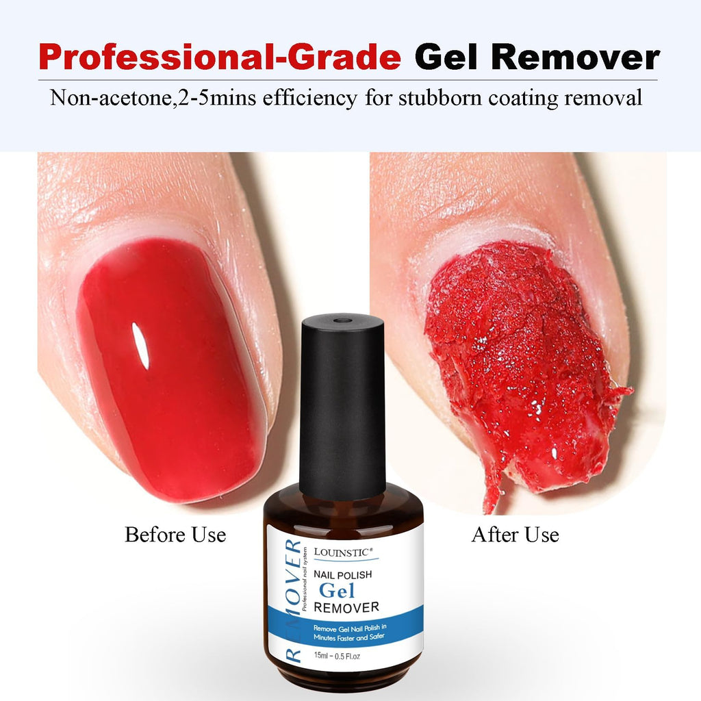 Louinstic Gel Polish Remover Kit – Fast 2-5 Minute Gel Removal, No Soak