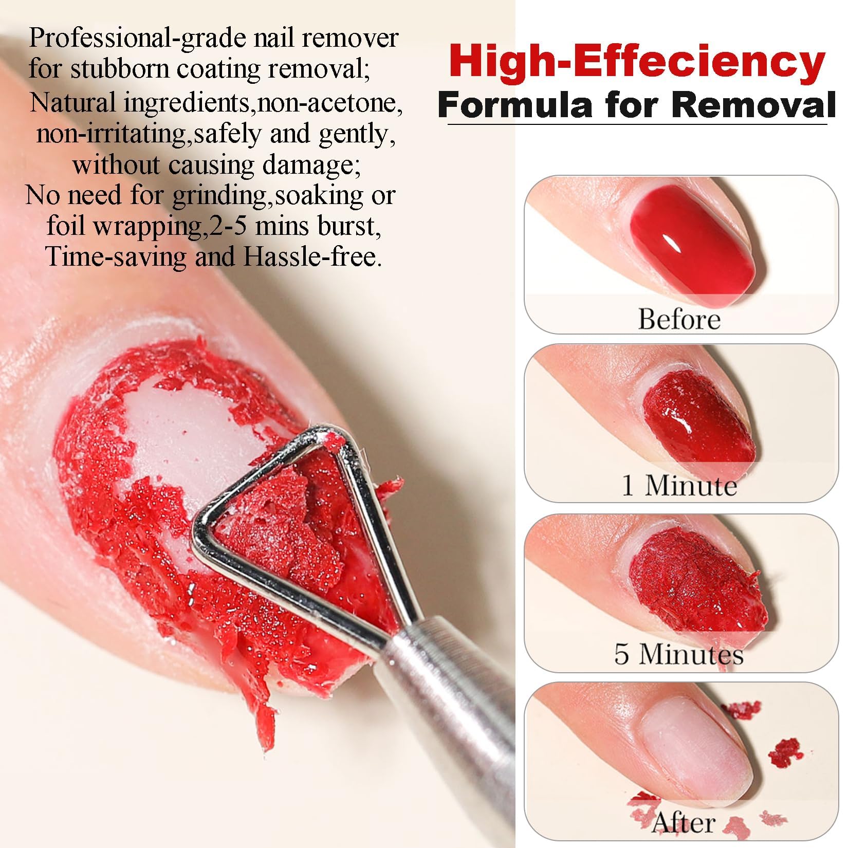 LOUINSTIC Gel Nail Remover & Cuticle Oil Kit – Quick 2–5 Min Gel Polish Removal, No Foil, Low Odor