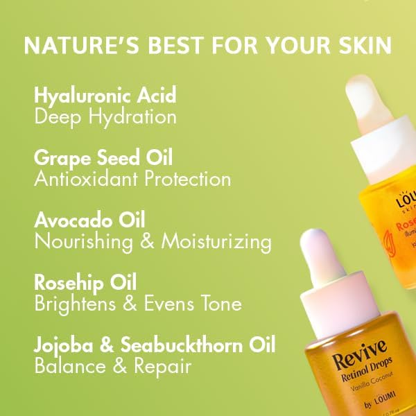 LOUMI Skincare Daily Duo Rose Glow & Revive Retinol Drops | Lightweight Hydration