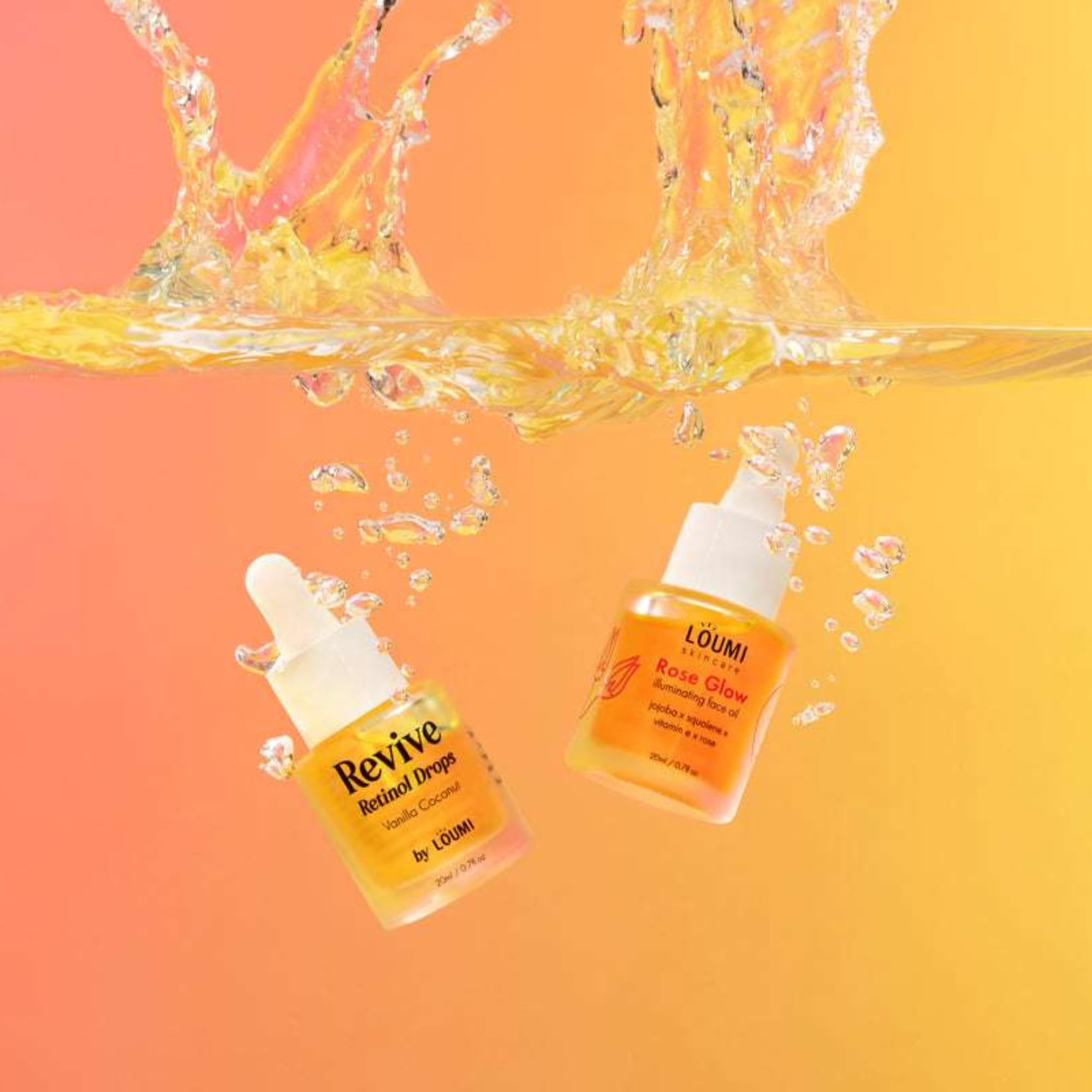 LOUMI Skincare Daily Duo Rose Glow & Revive Retinol Drops | Lightweight Hydration