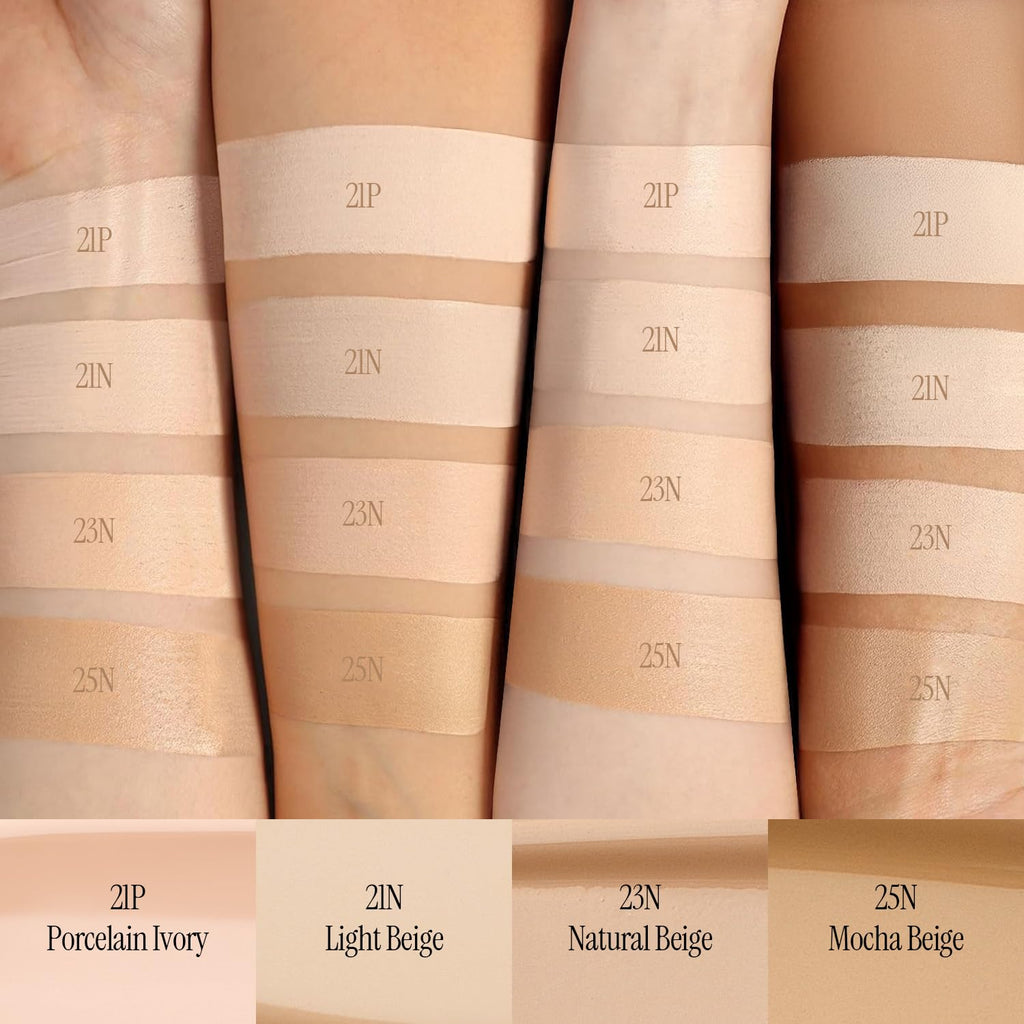 LOVB LOVB Natural Cover Glow Cushion Foundation | Satin Radiant Finish | Korean Foundation Makeup | Long-Lasting Natural Coverage | Porcelain Ivory 0.42 oz