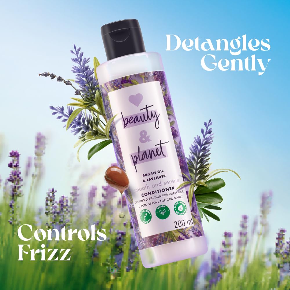 Love Beauty And Planet Argan Oil and Lavender Natural Conditioner for Dry & Frizzy Hair - Sulfate Free, Paraben Free, 400ml