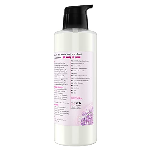 Love Beauty and Planet Shampoo Milk Moisture & Bounce for Waves & Curls – Rice Oil & Angelica Essence, 100% Biodegradable, 32 oz