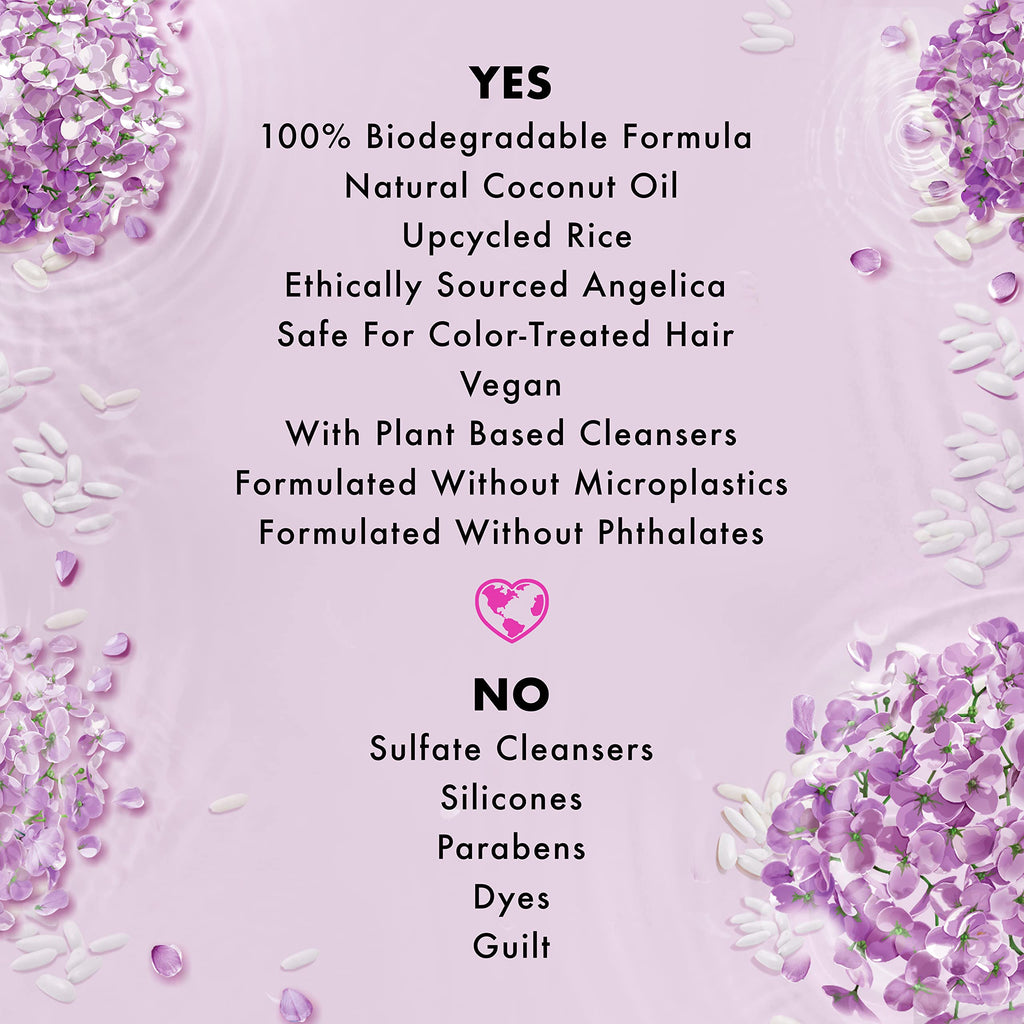 Love Beauty and Planet Shampoo Milk Moisture & Bounce for Waves & Curls – Rice Oil & Angelica Essence, 100% Biodegradable, 32 oz