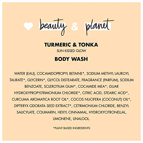 Love Beauty And Planet Turmeric & Tonka Body Wash – 16 oz | Vegan, Cruelty-Free