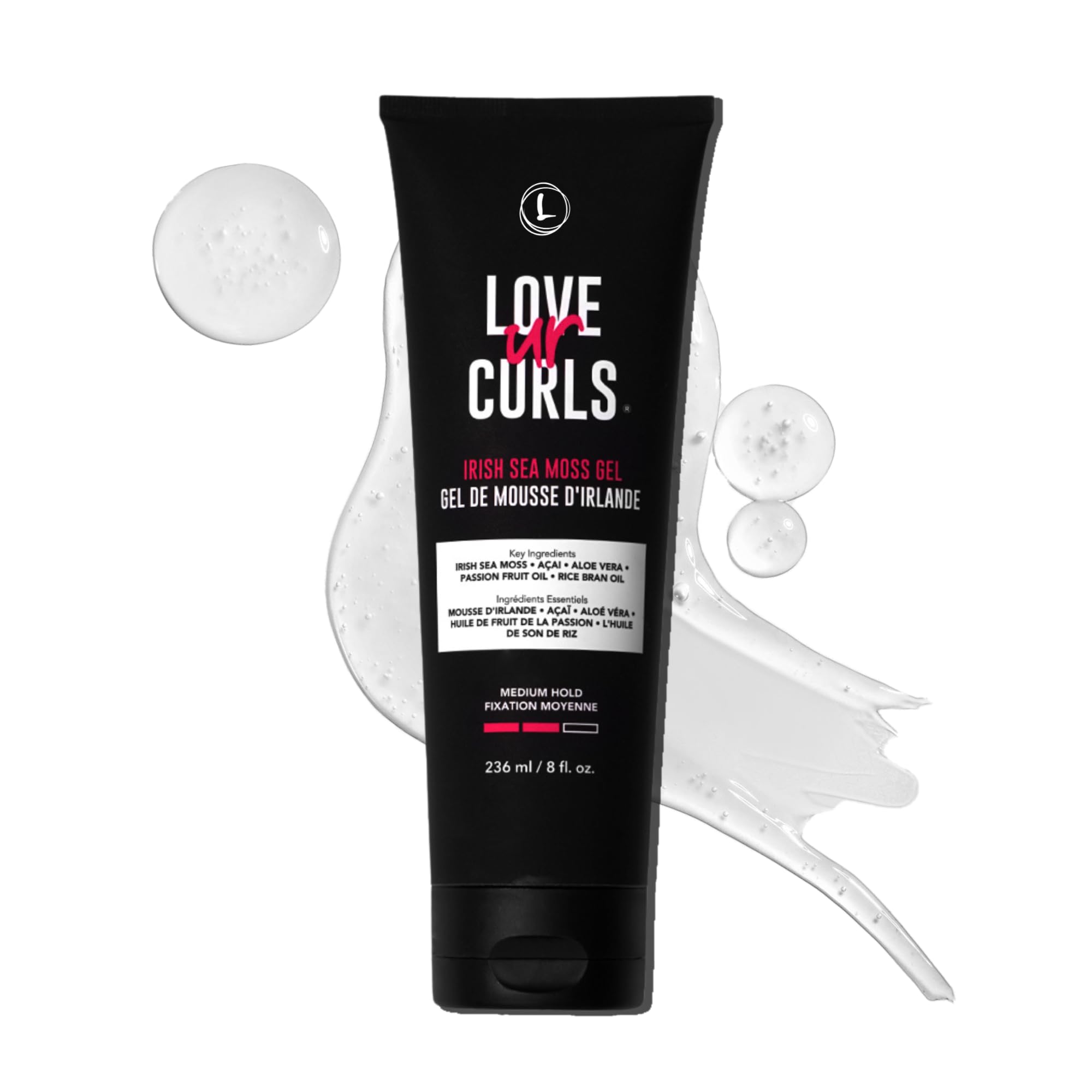 Love Ur Curls Irish Sea Moss Hair Gel — Medium Hold, Vegan & Cruelty-Free, 236mL