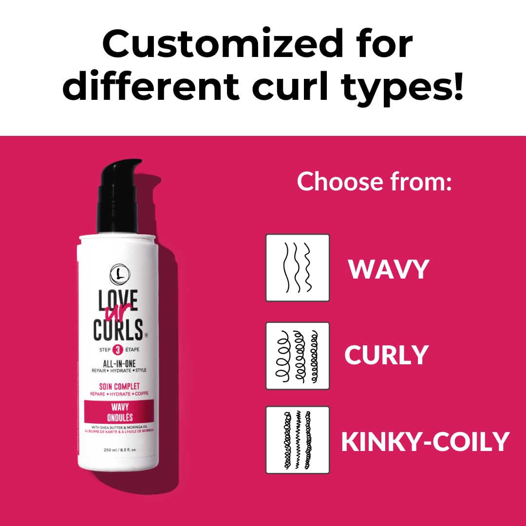 Love Ur Curls LUS All-in-One Styler for Natural Wavy Hair – 8.5 oz | Repair, Hydrate & Style in One Step