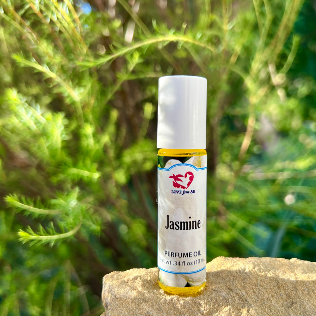 Love from Santa Barbara Jasmine Perfume Oil Roll-On – 0.03 oz / 10 ml | Organic Jojoba
