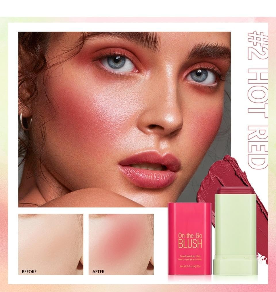 Lovelycat On-the-Go Blush Stick Red – Creamy, Long-Lasting Tint for All Skin Tones, Waterproof