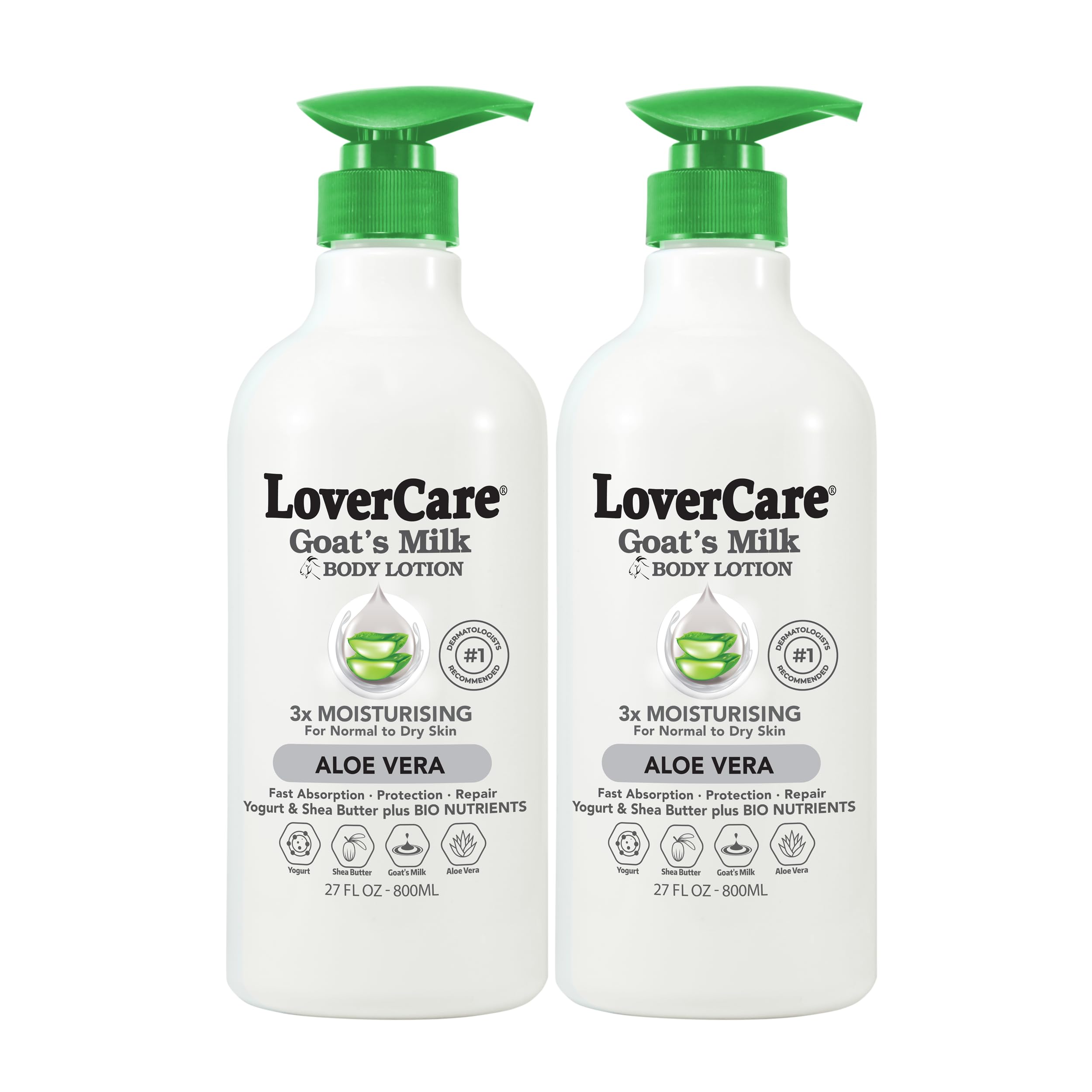 Lovercare Goat Milk Body Lotion with Aloe Vera – 2 x 800ml