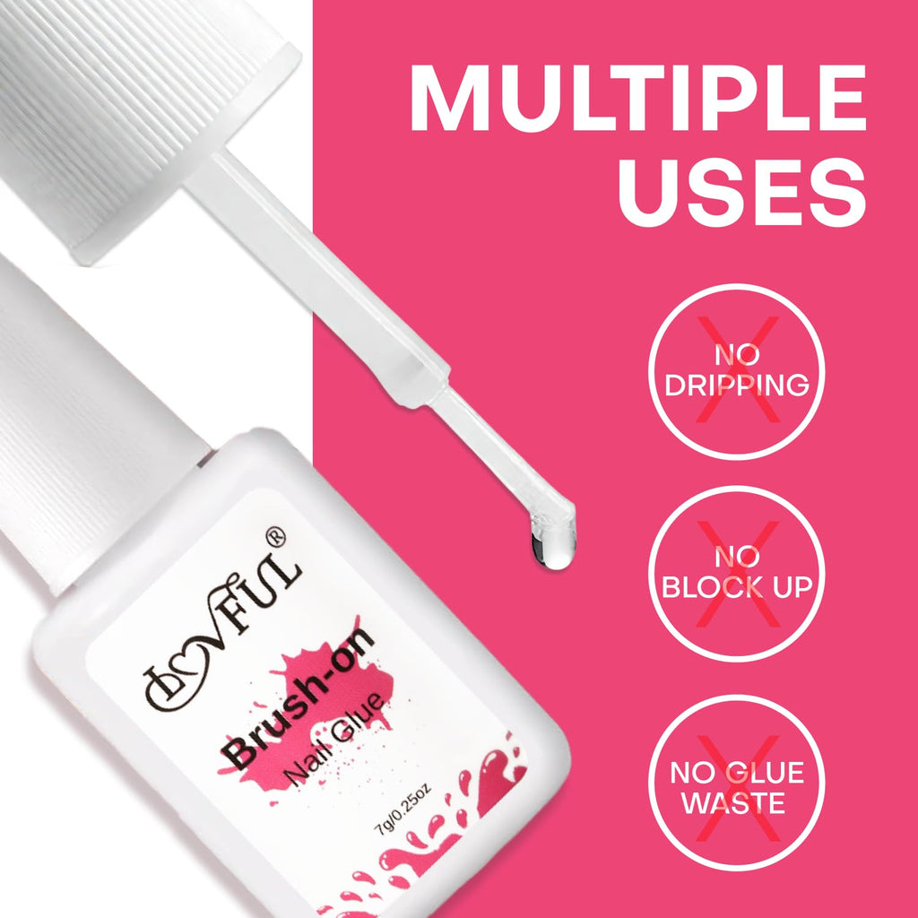 Lovful Extra Strong Brush-On Nail Glue for Press-Ons | Quick-Dry, Long-Lasting (7g)