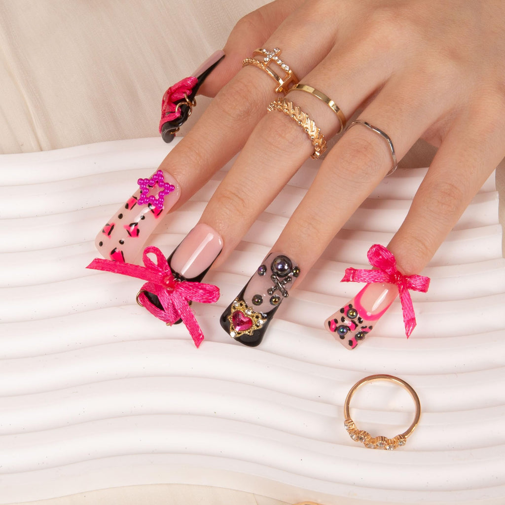 LOVFUL The Sweet Guardian Press On Nails – Full-Cover Crystal, Reusable | Duck Classic 1.3 in