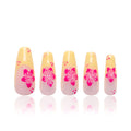 LOVFUL Waikiki Beach Press-On Nails | Full-Cover Crystal Design | Reusable Coffin Classic 1.3 in | H285-M