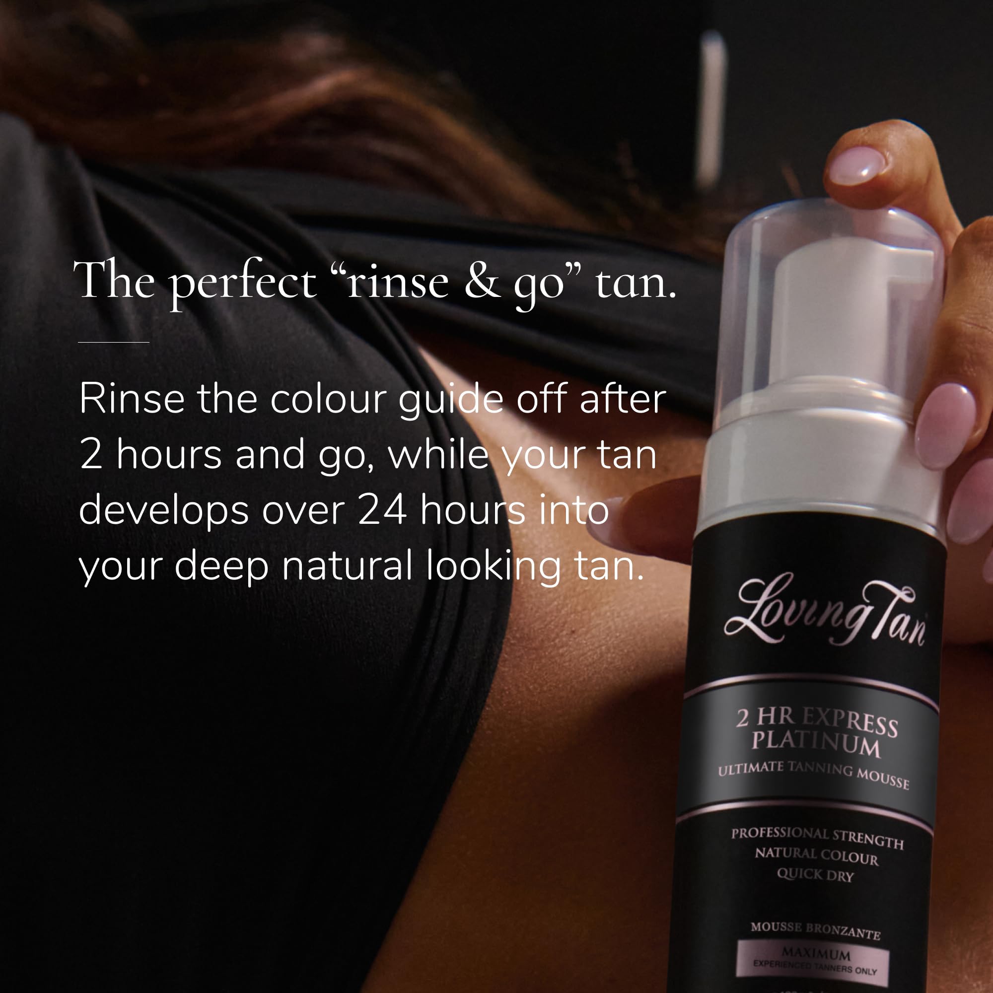 Loving Tan Platinum 2 HR Express Self Tanning Mousse – Darkest Shade Yet, Streak-Free