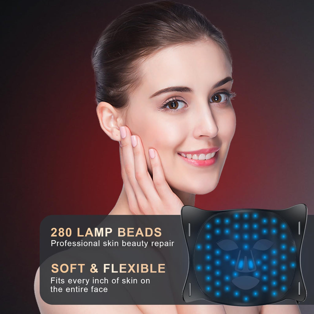 Lovsheme LED Face Mask Light Therapy – Home Professional Skincare with 3 Light Modes