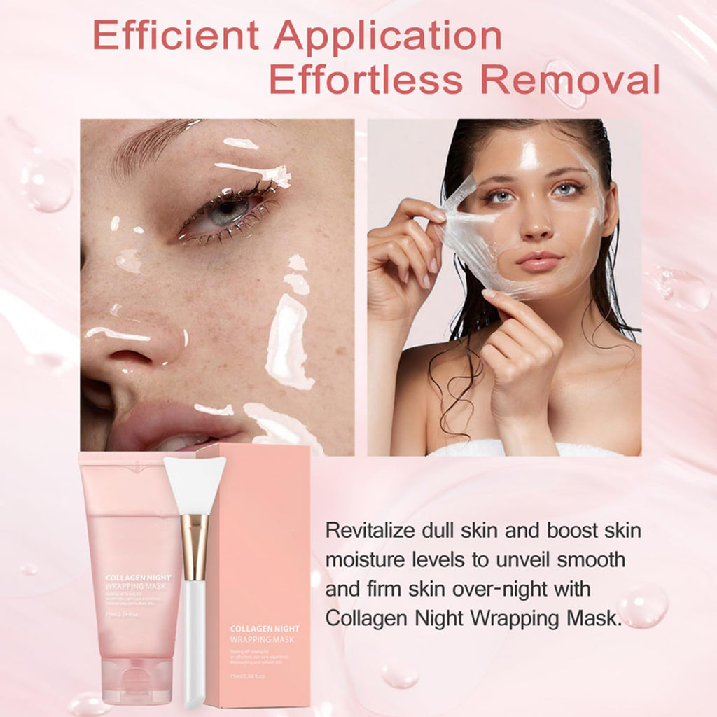 LOYOTICE Collagen Overnight Wrapping Peel-Off Facial Mask – Hydrates, Firms, Lifts (2.54 fl oz)