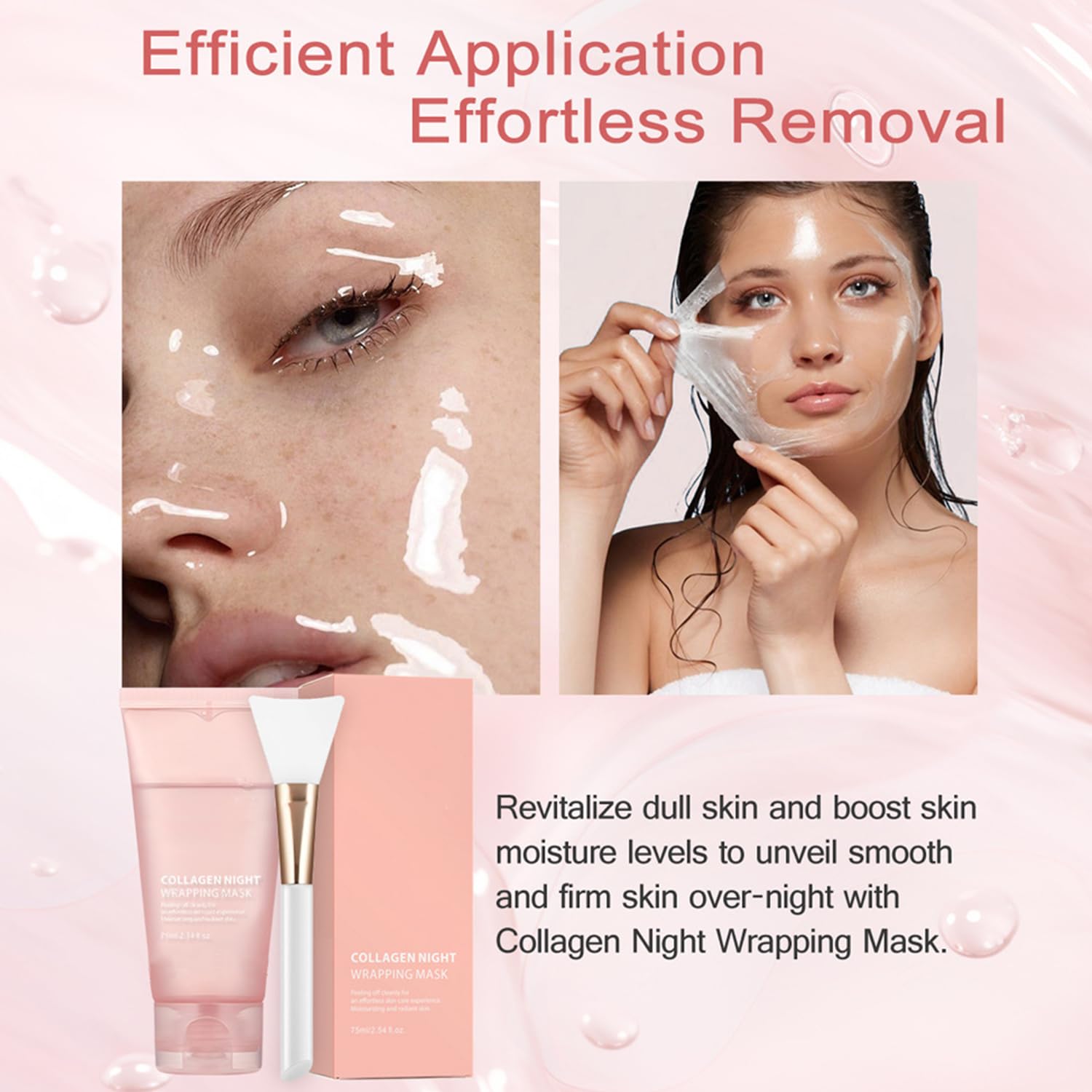 LOYOTICE Collagen Overnight Wrapping Peel-Off Facial Mask – Hydrates, Firms, Lifts (2.54 fl oz)