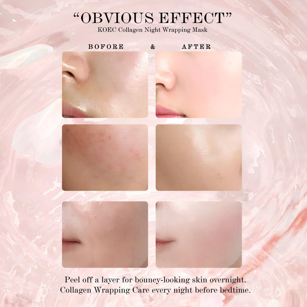 LOYOTICE Collagen Overnight Wrapping Peel-Off Facial Mask – Hydrates, Firms, Lifts (2.54 fl oz)