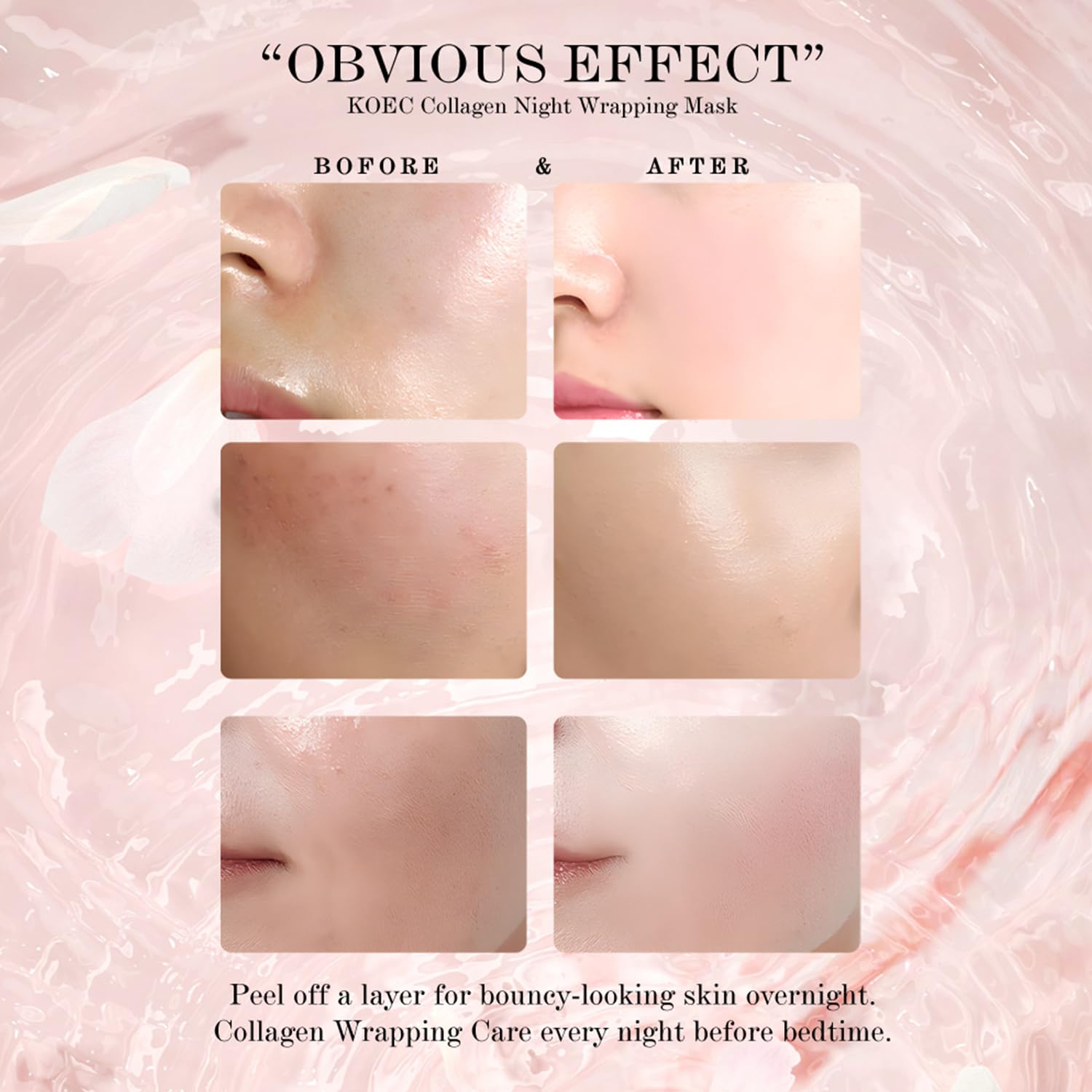 LOYOTICE Collagen Overnight Wrapping Peel-Off Facial Mask – Hydrates, Firms, Lifts (2.54 fl oz)