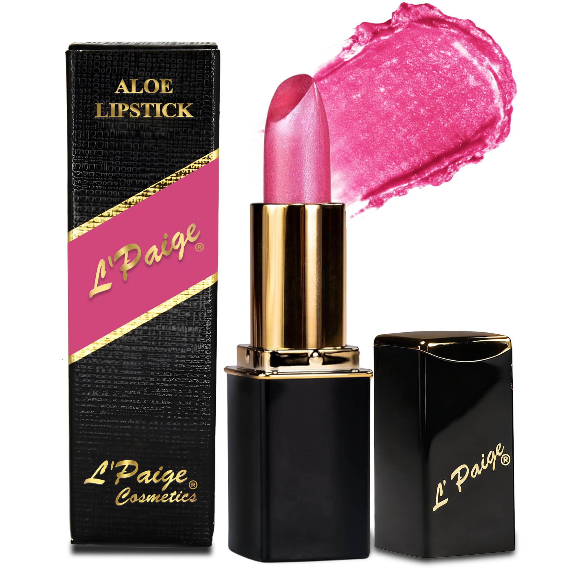 L'Paige Designer Lipstick Frosted Amethyst Sheen – Cool Berry Pink, Aloe Vera-Based Moisturizing Formula (Shade L53)
