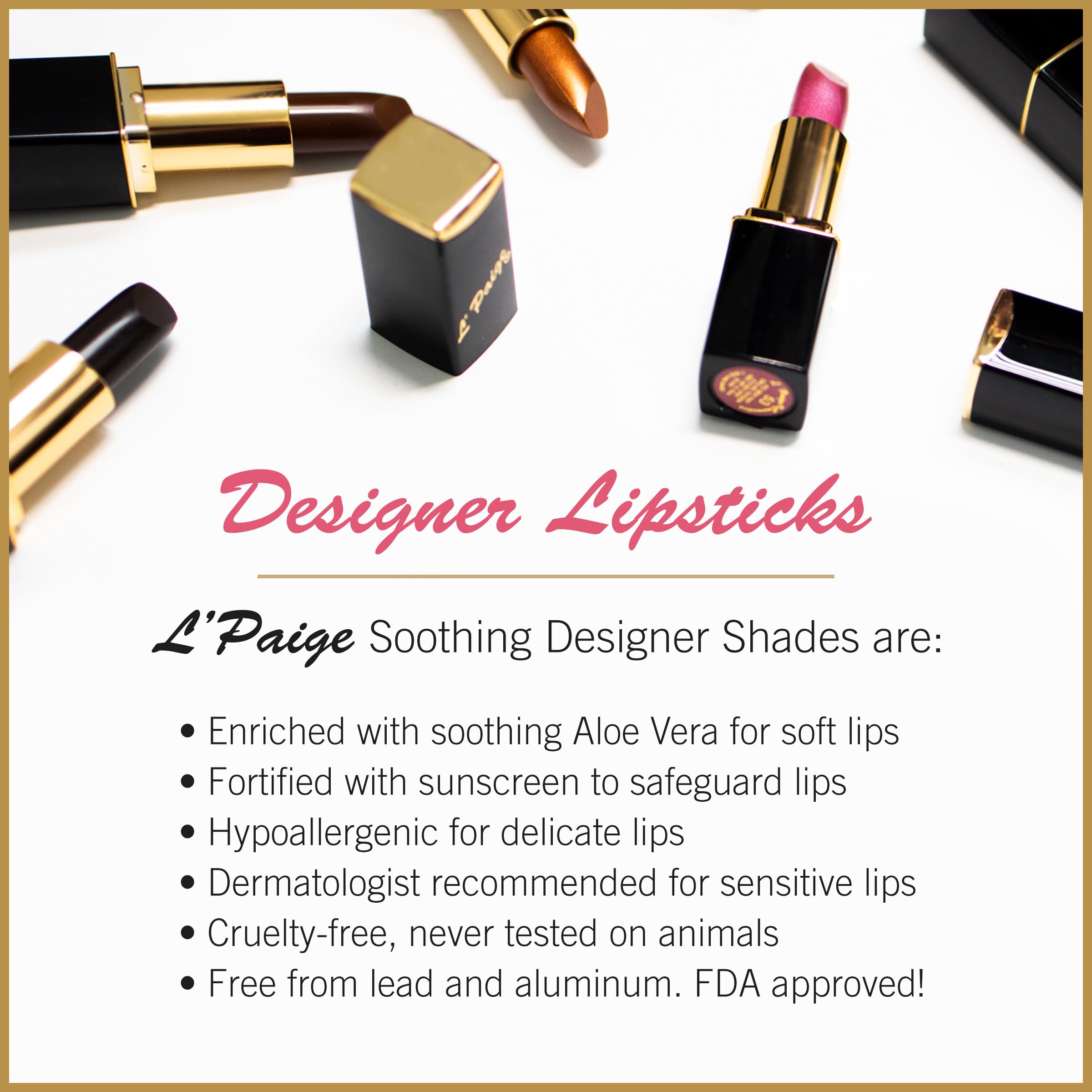 L'Paige L45 ICY MAUVE Designer Lipstick – Aloe Vera-Based Hydration, Long-Lasting Color, Frosted Satin Pearl Finish