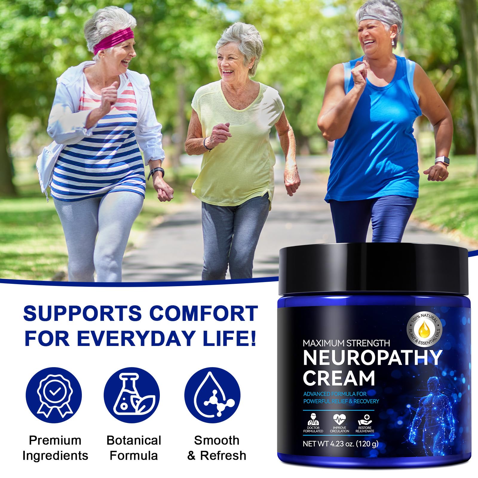 LTQXGT Nerve Relief Cream 2-Pack – Fast-Absorbing, Non-Greasy Foot & Hand Moisturizer