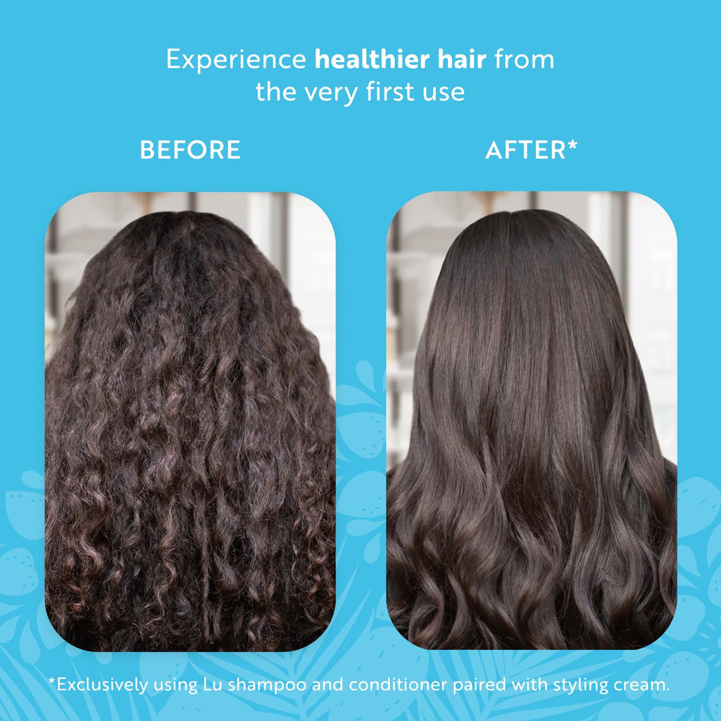 Lu by LatinUs Beauty Anti-Frizz Tame & Sleek Hair Set - Shampoo, Conditioner & Styling Cream (32 oz)