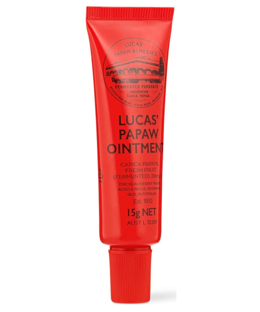 Lucas Papaw Ointment – 15g Tube with Lip Applicator – 2-Pack – Multi-Purpose Skin Relief – Made in Australia