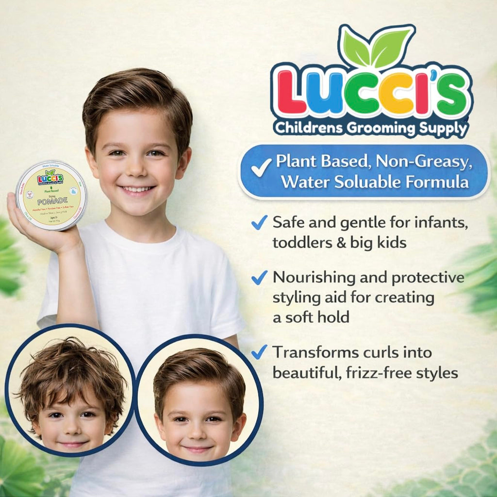 LUCCI'S Baby Hair Gel - Plant-Based 5oz Infant Styling Paste | Medium Shine & Strong Hold
