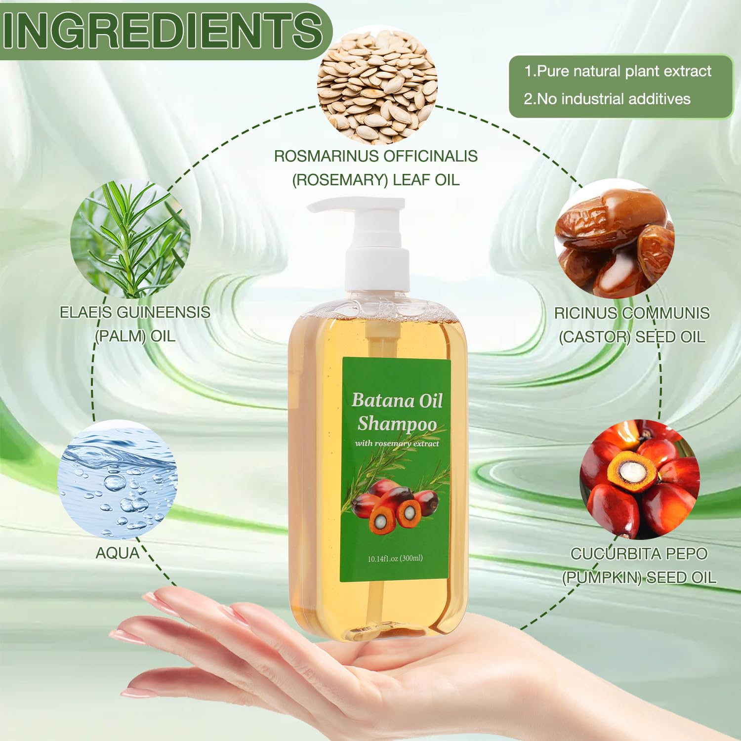 Lucift Batana Shampoo with Rosemary Oil – Nourishing & Regenerating Hair for All Types (1pc)