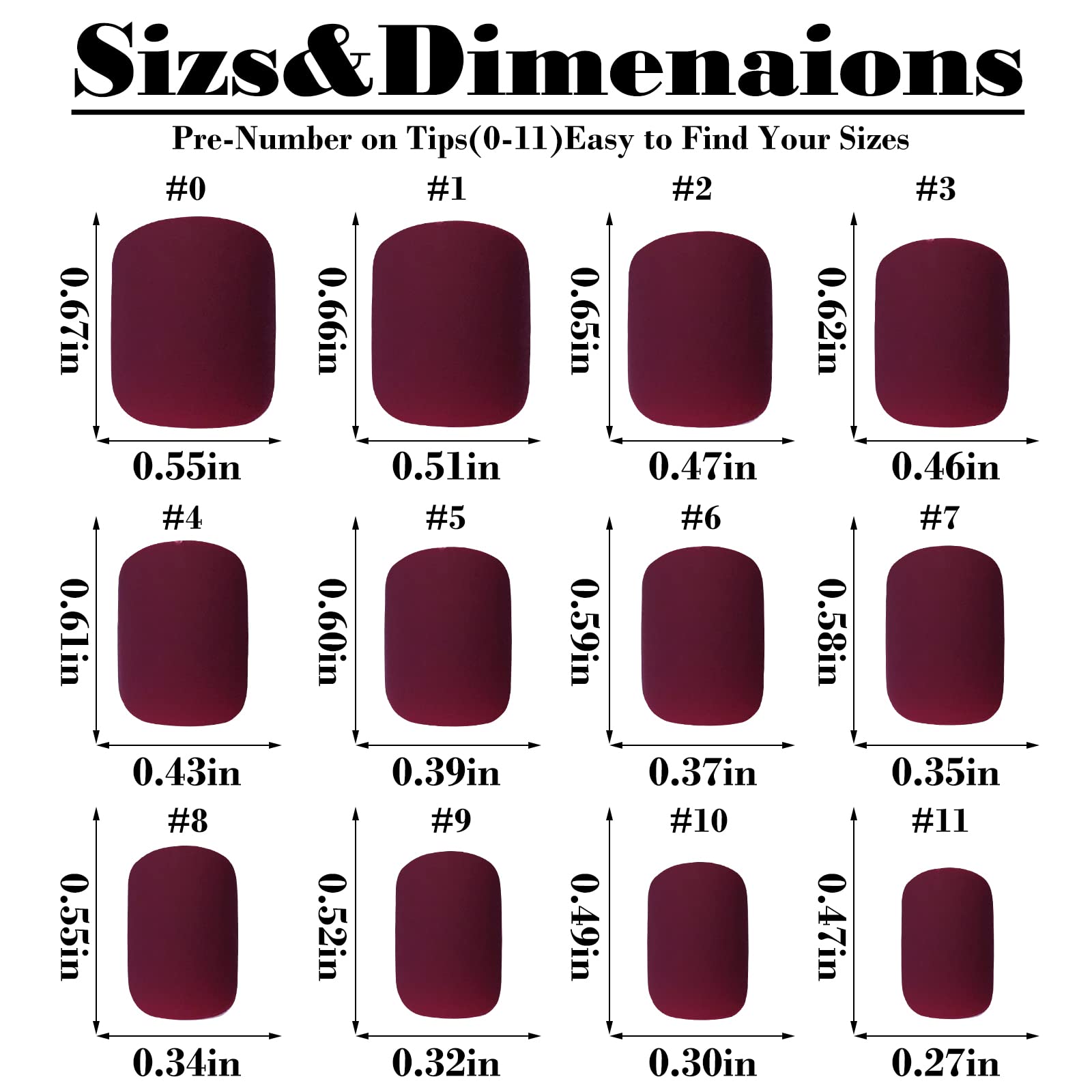 LuckForever 360pc Kids Press-On Nails – Matte Short Square Full Cover Kit