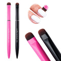 Lucoffeoi Clean Up Brush 2-Pack – Pro Kolinsky Sable Nail Art Brushes for Gel, Polygel, Acrylic (Pink F18 + Black F16)