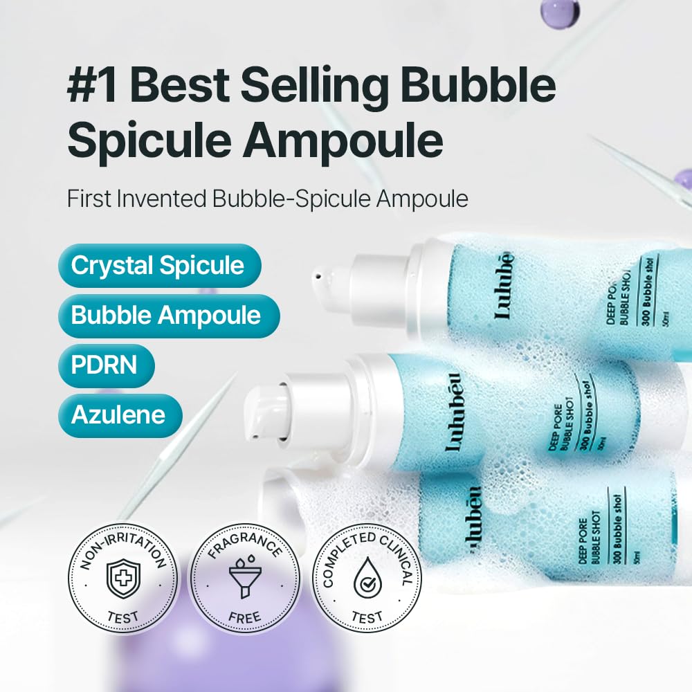 LULUBEU Deep Pore Bubble Shot Ampoule – Crystal Spicule, PDRN & Azulene
