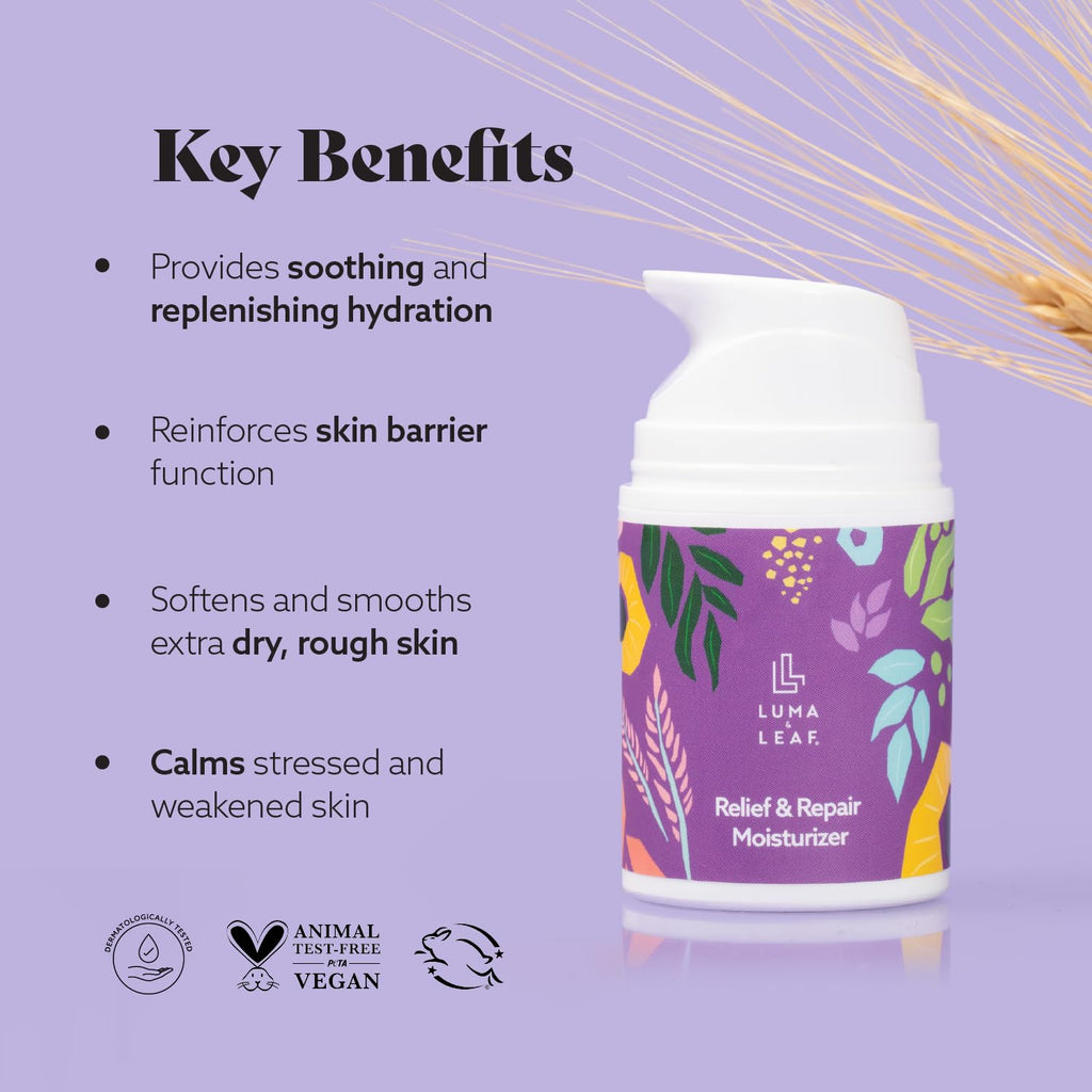 LUMA & LEAF Dry Skin Face Moisturizer – Lightweight Hydration for Sensitive, Eczema & Rosacea-Prone Skin
