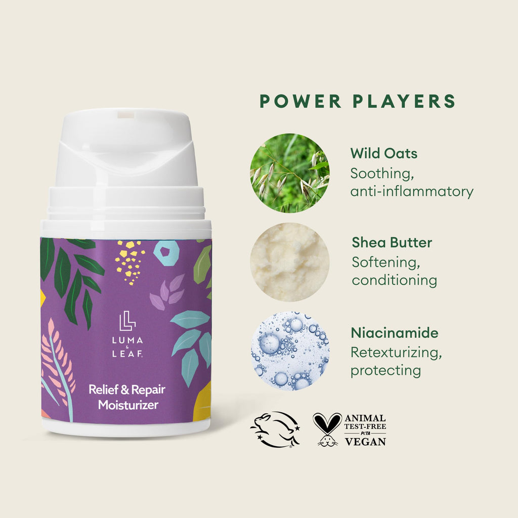 LUMA & LEAF Dry Skin Face Moisturizer – Lightweight Hydration for Sensitive, Eczema & Rosacea-Prone Skin