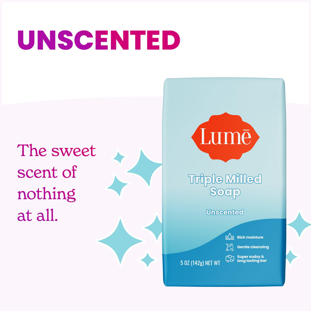 Lume Whole Body Deodorant & Soap — Unscented, Aluminum & Baking Soda Free, 72-Hour Odor Control