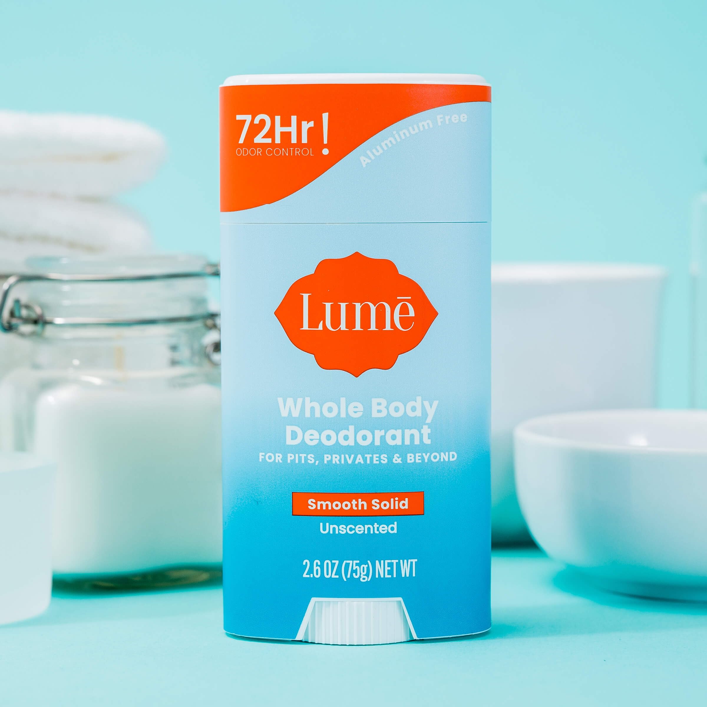 Lume Whole Body Deodorant & Soap — Unscented, Aluminum & Baking Soda Free, 72-Hour Odor Control